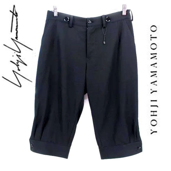Yohji Yamamoto Pants - Yohji Yamamoto Archive High Rise/Drop Crotch Short Pants Knickers Black Wool